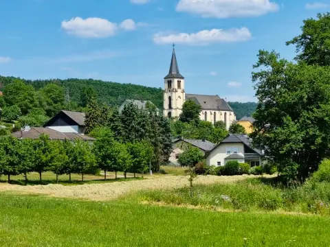 Blick auf die Kirche in Lasel
